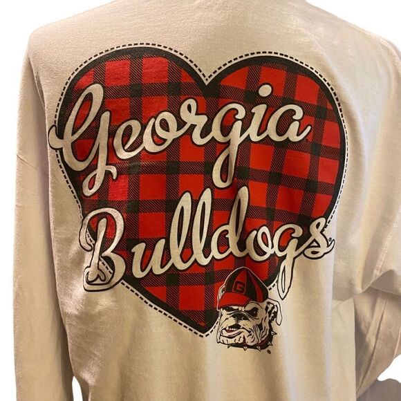 Champion White Long Sleeve University of Georgia UGA T-Shirt Size Large - Picture 7 of 12